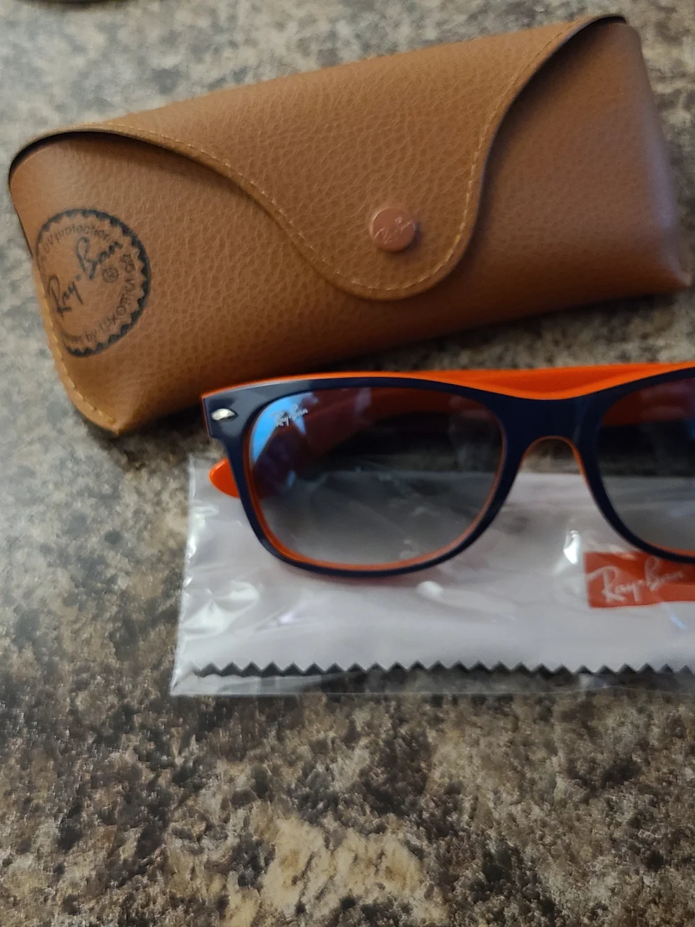 Ray-Ban Two-Tone Black and Orange Wayfarer Sunglasses